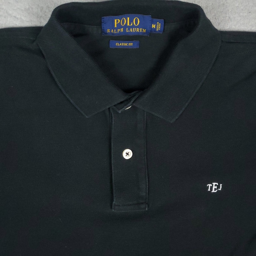 Ralph Lauren Classic Fit Solid Black Casual Polo Shirt Kids Size Medium